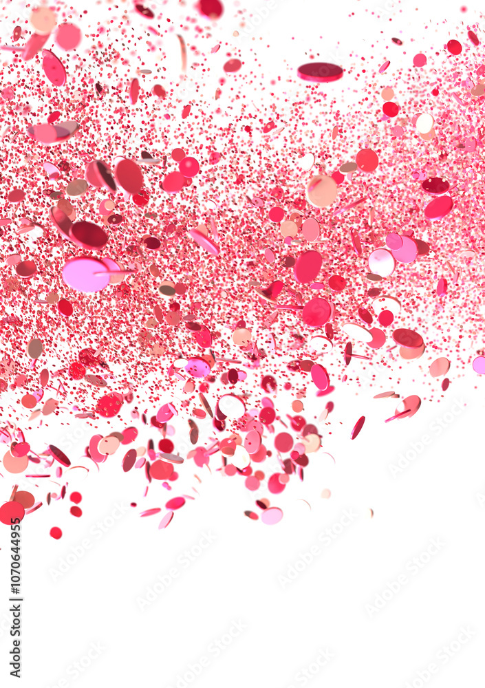 Pink confetti falling against black Pink confetti falling against black