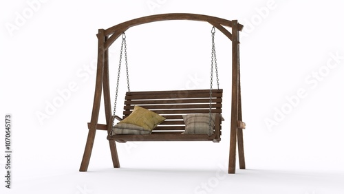 garden swing with white background