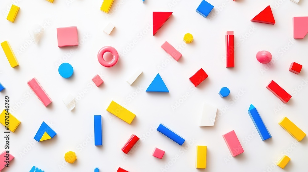 Colorful Geometric Shapes on White Background Colorful Geometric Shapes on White Background