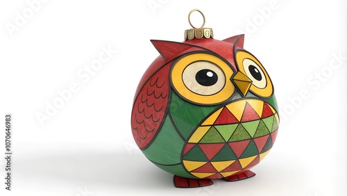 Wallpaper Mural Colorful Christmas Ornament Shaped Like Owl Torontodigital.ca