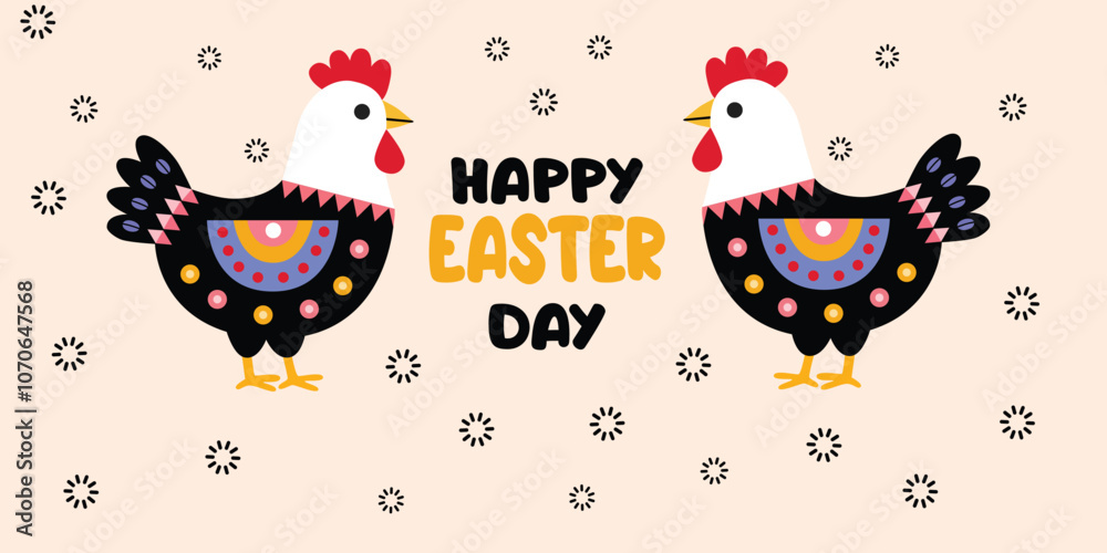 Obraz premium Minimalist Chicken Decoration Easter Day