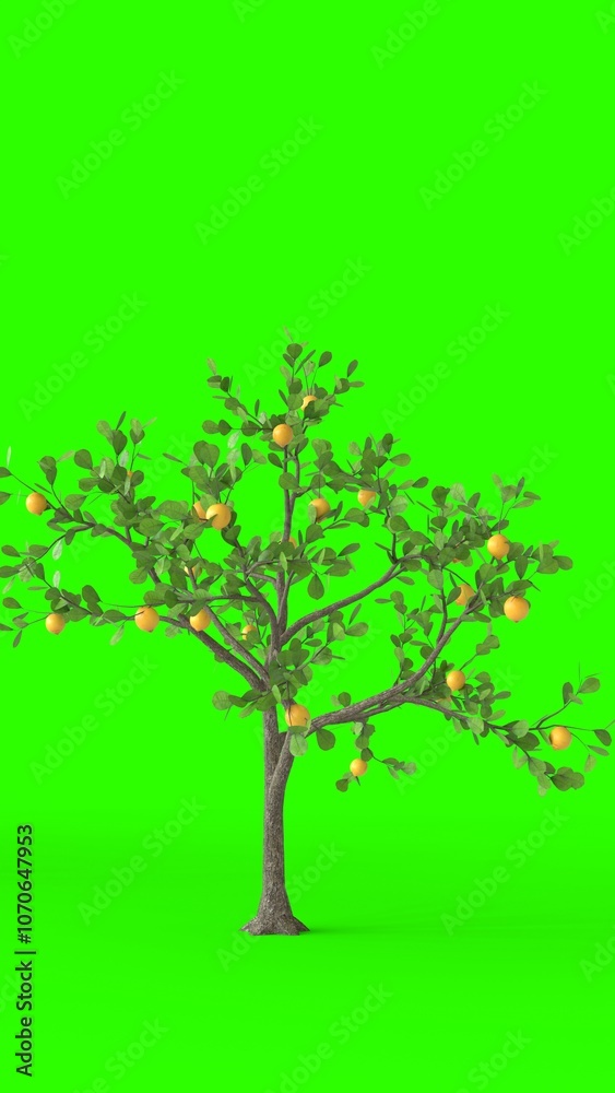 lemon tree with green background