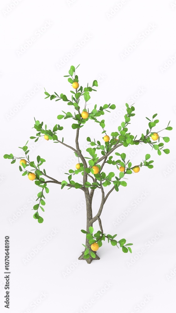 Obraz premium lemon tree with white background