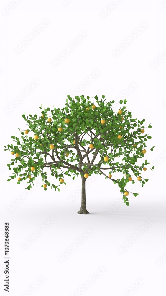 Obraz premium lemon tree with white background