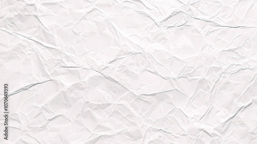 Crumpled White Paper Background Texture