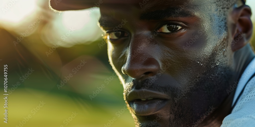 Male athlete preparing for a baseball game on a grass field, focused on fitness and training for a healthy lifestyle Male athlete preparing for a baseball game on a grass field, focused on fitness and training for a healthy lifestyle