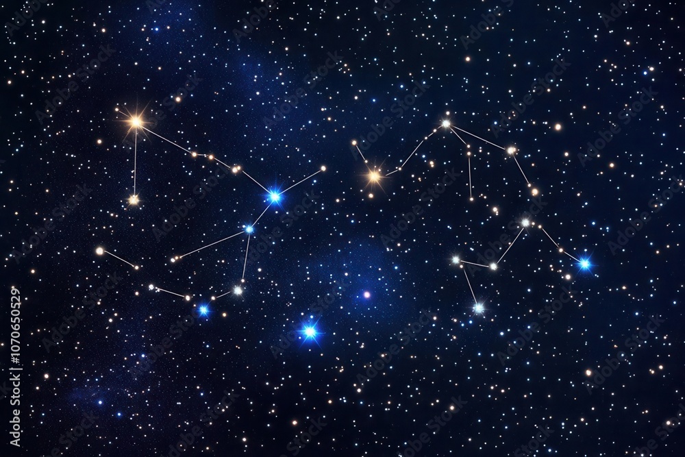 Starry sky with central blank area for custom constellations, space template, deep space exploration