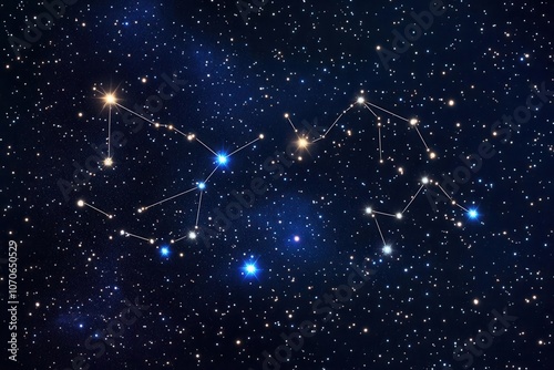 Starry sky with central blank area for custom constellations, space template, deep space exploration