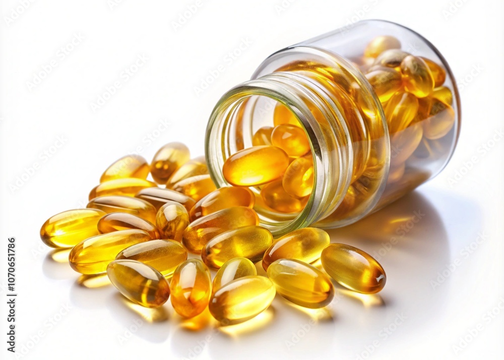 Golden Softgel Capsules generative ai Golden Softgel Capsules generative ai