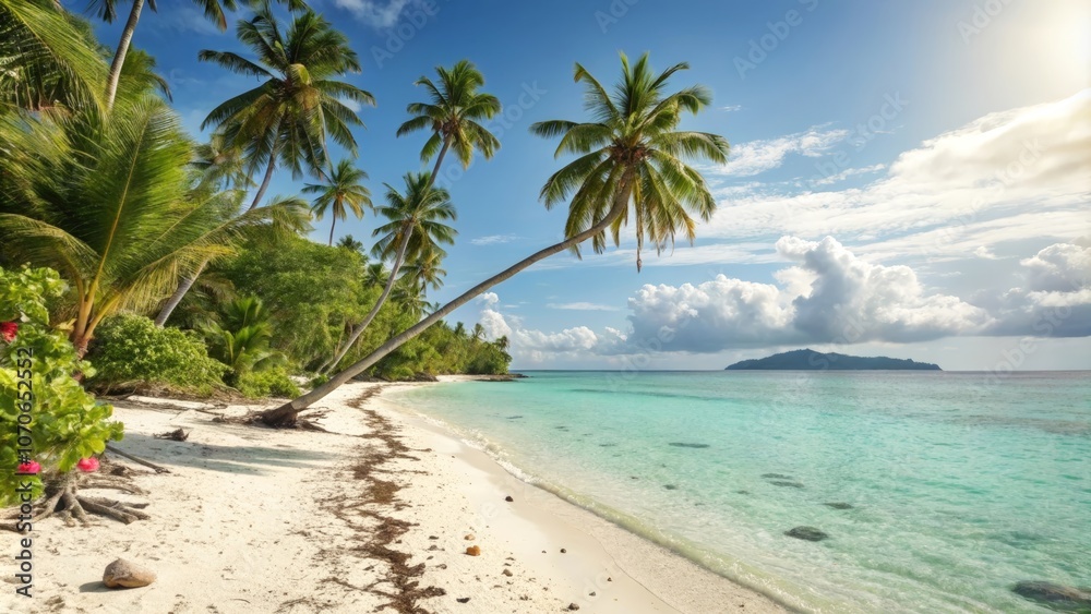 Obraz premium beach with palm trees