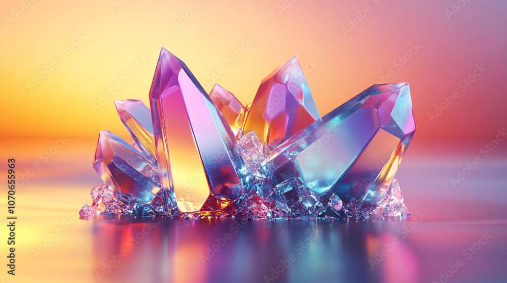 A 3D rendering of a blue gemstone with intricate facets, showcasing a beautiful iridescent sparkle. The crystal is isolated against a white background, highlighting its luxury and clarity. A 3D rendering of a blue gemstone with intricate facets, showcasing a beautiful iridescent sparkle. The crystal is isolated against a white background, highlighting its luxury and clarity.