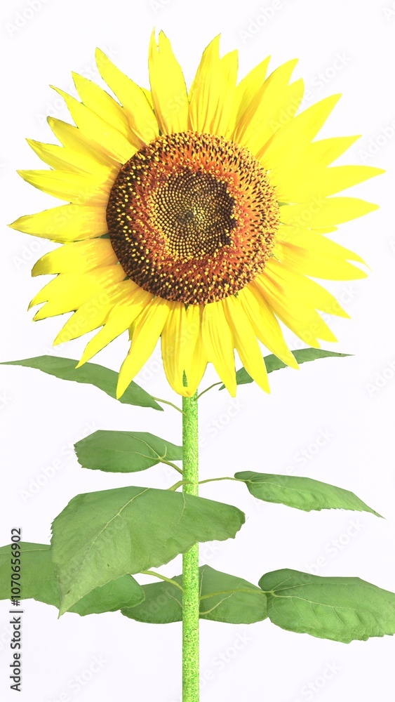 Fototapeta premium sunflower with white background