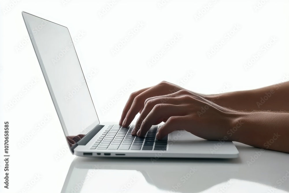 Typing Code on Laptop with Warm Light Background Typing Code on Laptop with Warm Light Background
