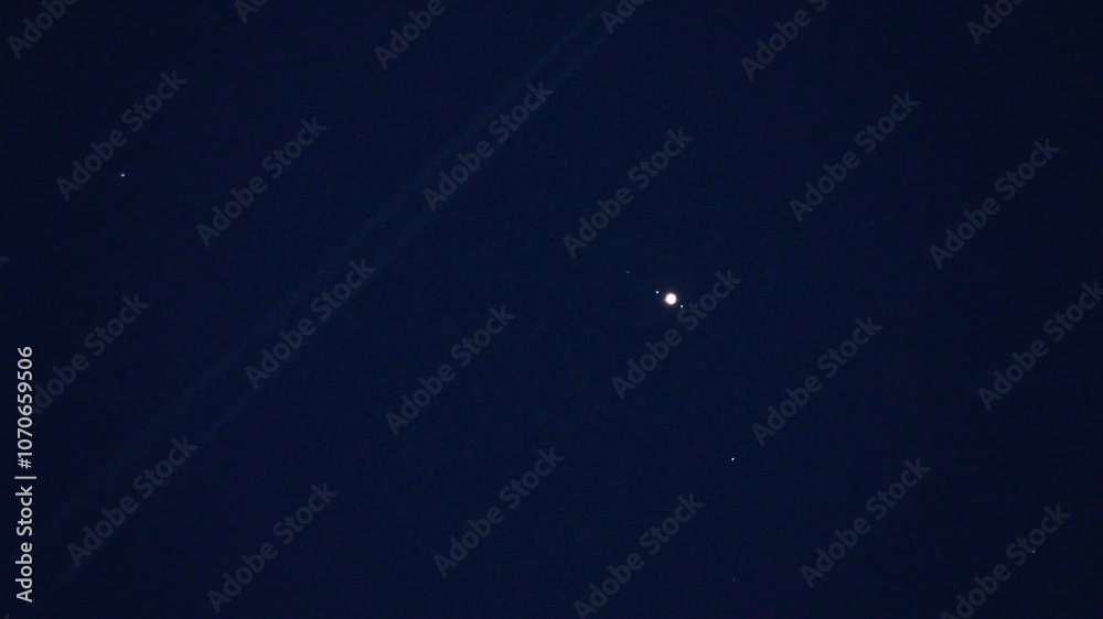 Plane flies at night