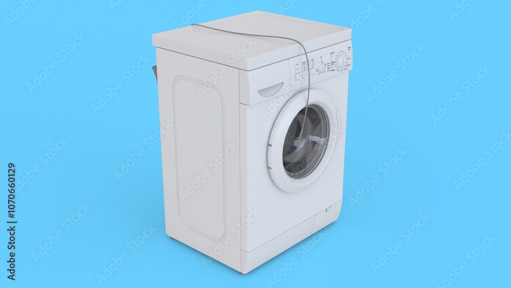 Fototapeta premium washing machine with blue background