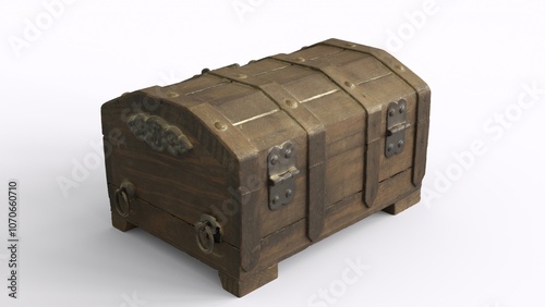 Wallpaper Mural wood chest box with white background Torontodigital.ca