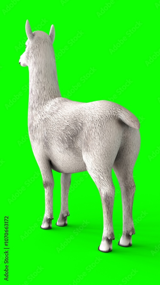 Fototapeta premium alpaca with green background
