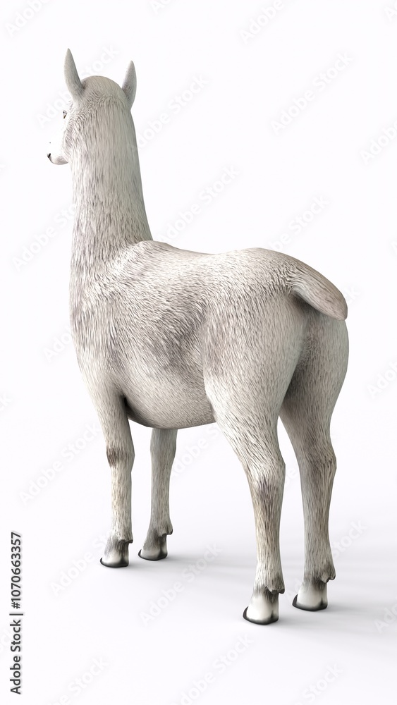 Fototapeta premium alpaca with white background