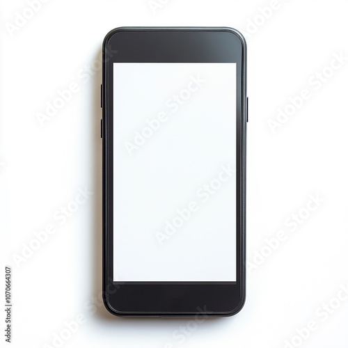 Smartphone blank screen on white background.