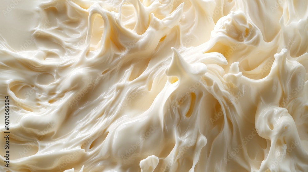 Close-up of Whipped Cream with Swirling Texture Close-up of Whipped Cream with Swirling Texture