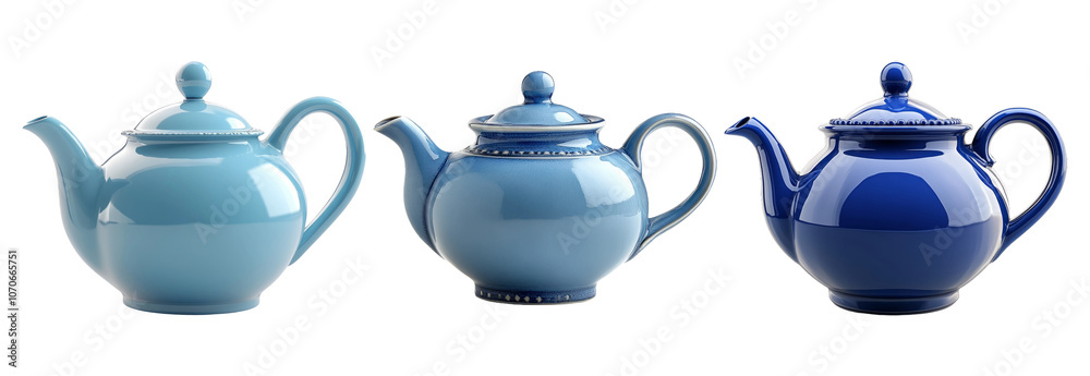 Elegant Teapots on Transparent Background Elegant Teapots on Transparent Background