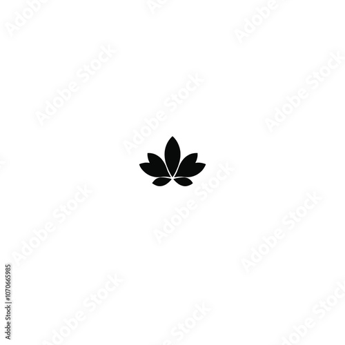 a black and white logo or icon. It is a simple, minimalist design with a white background