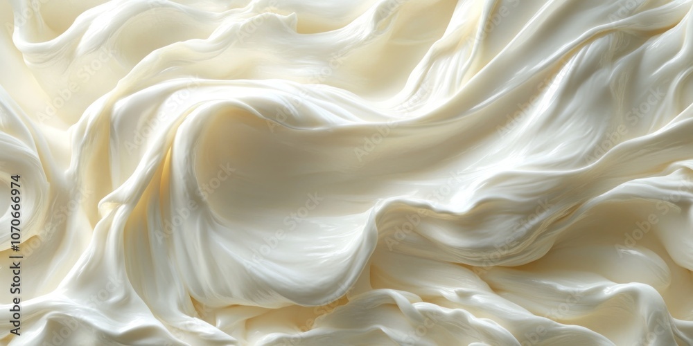 Creamy White Substance with Smooth, Wavy Texture Creamy White Substance with Smooth, Wavy Texture
