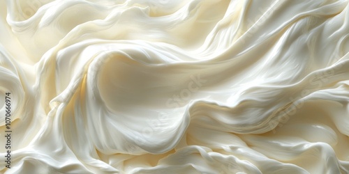 Creamy White Substance with Smooth, Wavy Texture