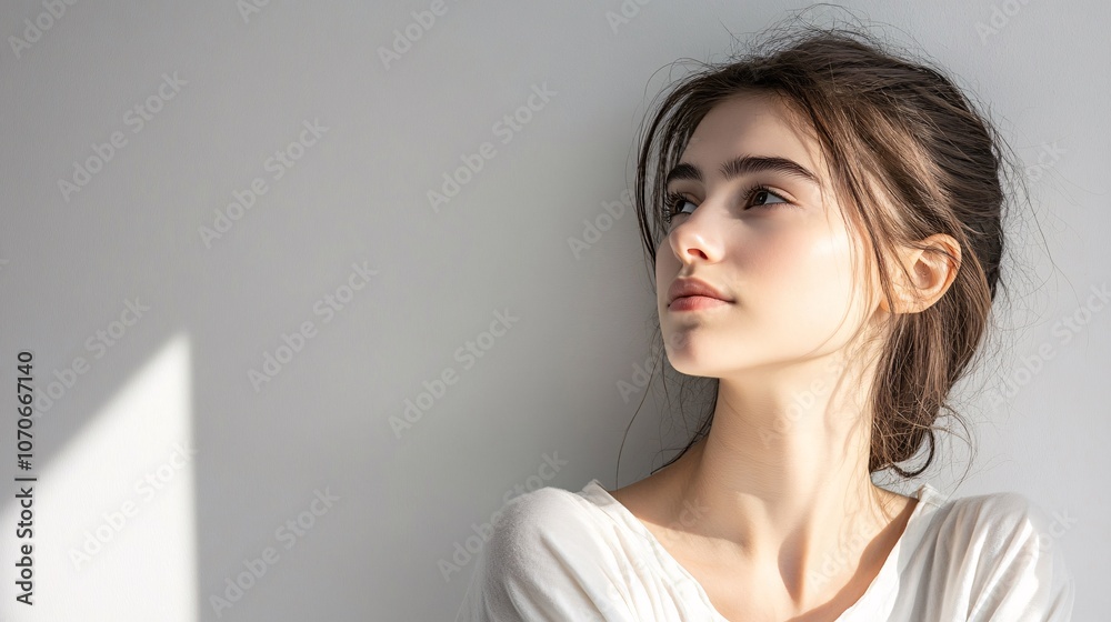 Serene Portrait of a Young Woman in Natural Light Serene Portrait of a Young Woman in Natural Light