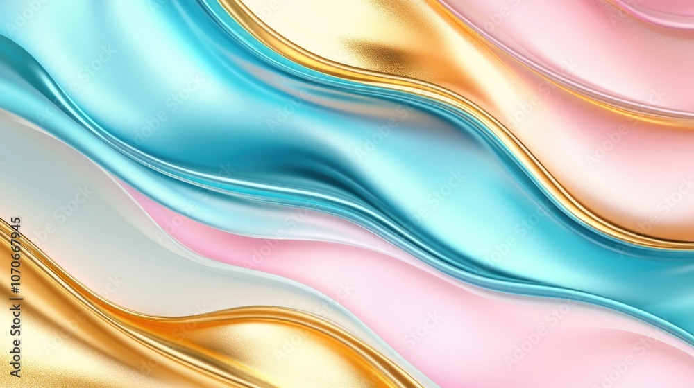 Abstract wavy background in soft pastel colors with gold accents, creating a soothing modern aesthetic. Abstract wavy background in soft pastel colors with gold accents, creating a soothing modern aesthetic.