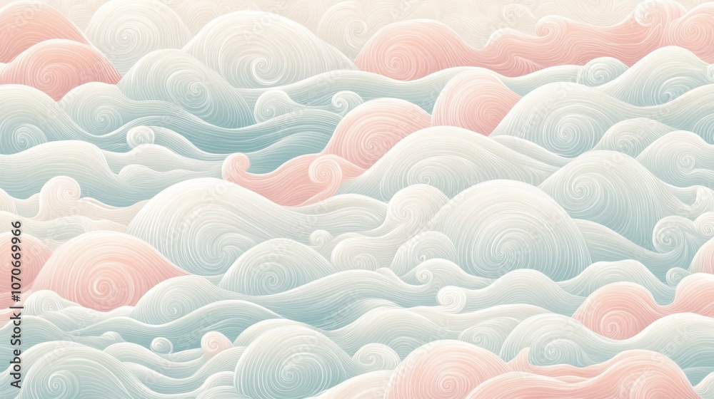 Swirling pastel clouds create a dreamy, serene atmosphere with soft hues of pink and blue. Swirling pastel clouds create a dreamy, serene atmosphere with soft hues of pink and blue.