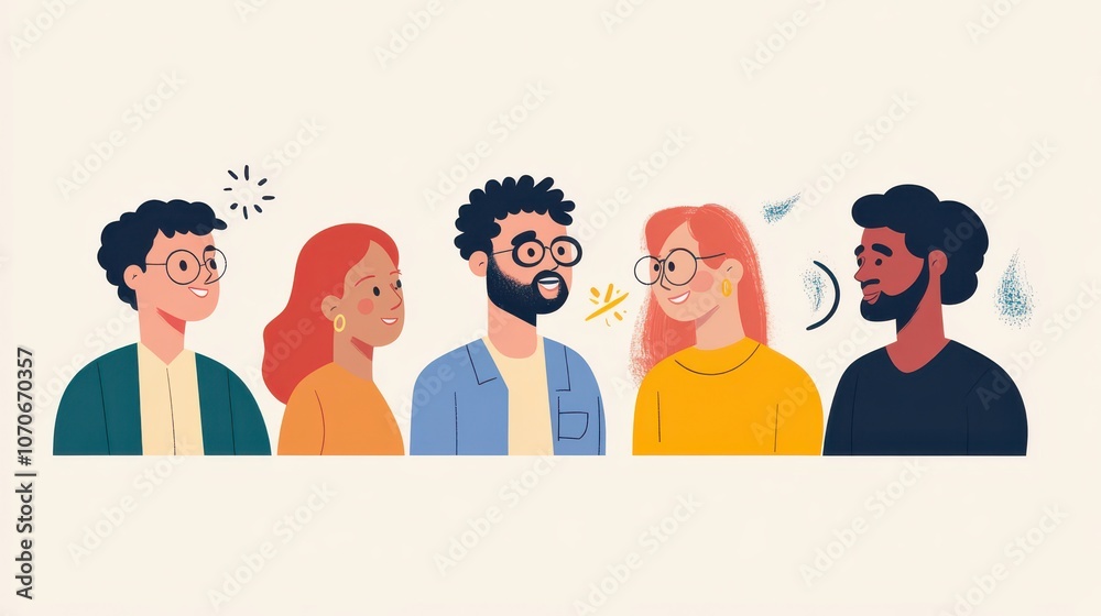 Diverse Group of Friends Engaging in Conversation Diverse Group of Friends Engaging in Conversation
