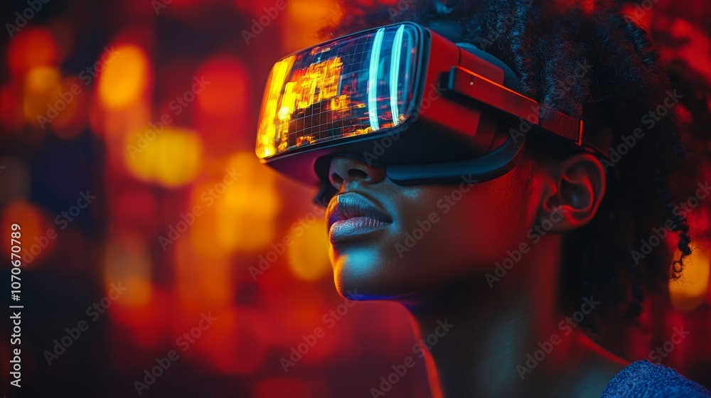 Holographic AI assists a user in VR amid a vibrant urban environment Holographic AI assists a user in VR amid a vibrant urban environment