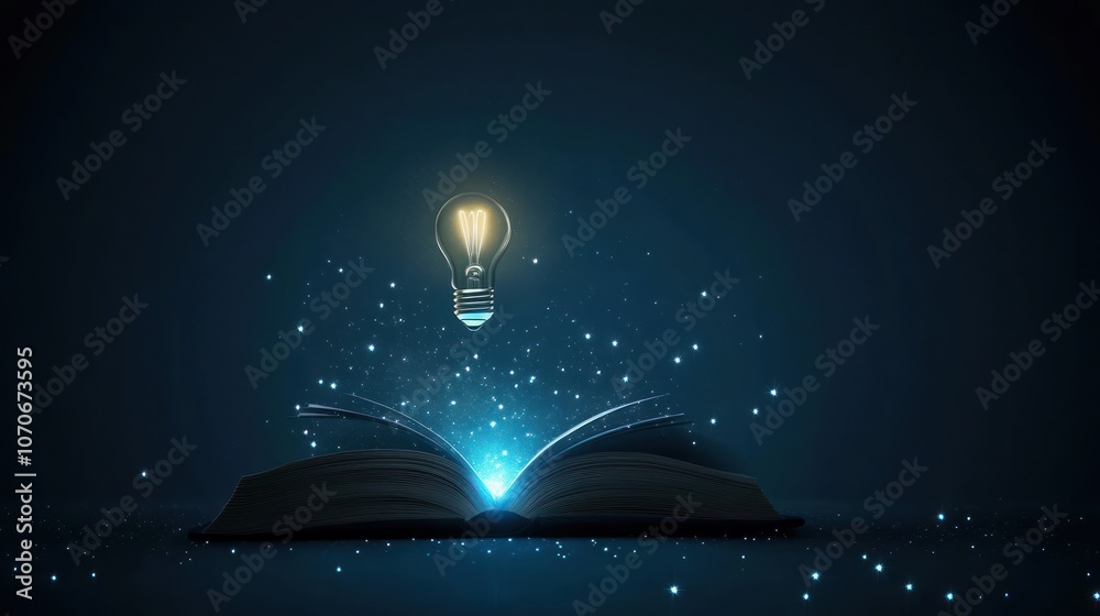 Book with Lightbulb - Knowledge & Inspiration Book with Lightbulb - Knowledge & Inspiration