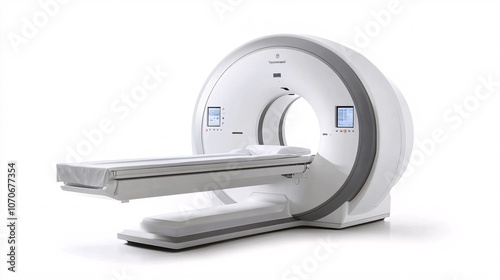 Modern Medical Imaging Technology: Advanced MRI or CT Scanner in Sleek White