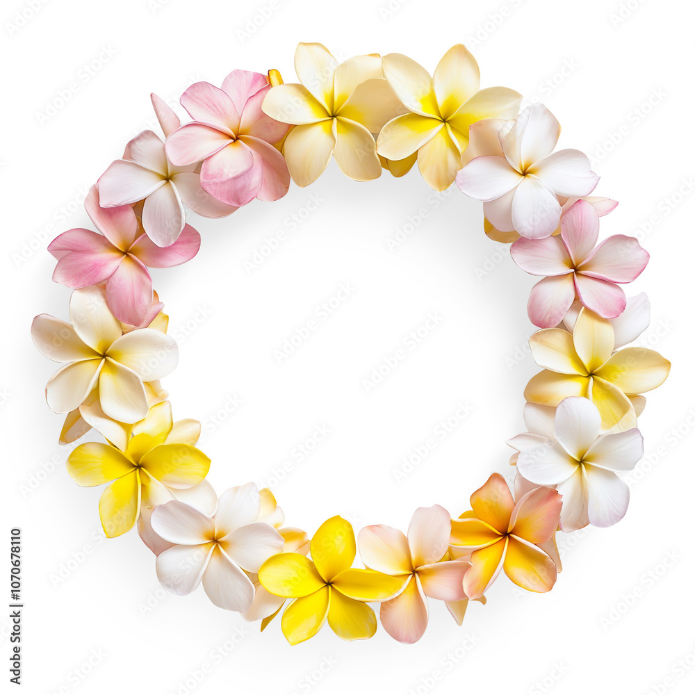 Colorful Sumeria Flower Wreath on a Transparent Background