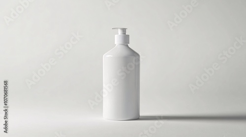 White Pump Dispenser Bottle Mockup on White Background