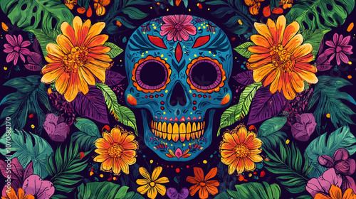 Calavera sugar skulls. Mexican dia de los muertos day of the dead holiday skulls. Cartoon vector set of male and female craniums with floral pattern. Traditional calaca heads for Death celebration.