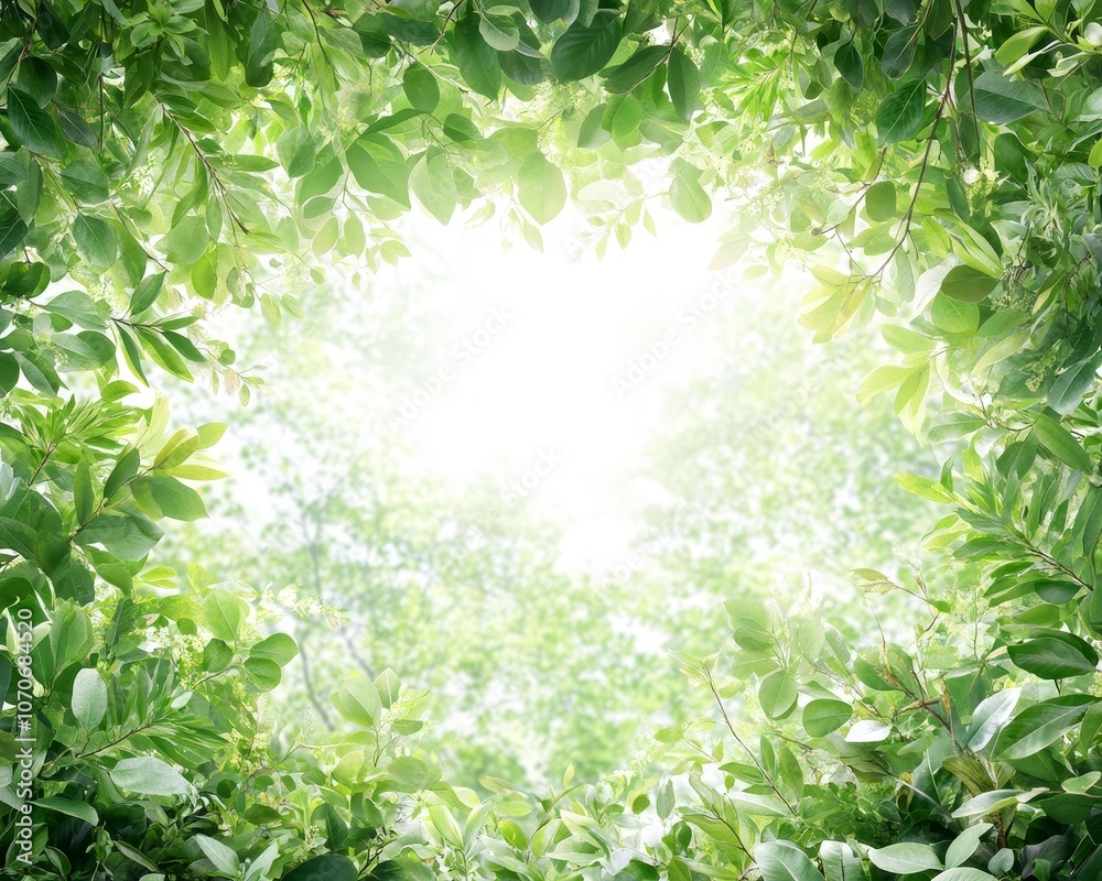 Fototapeta premium Beautiful Watercolor Greenery Frame Background for Elegant Botanical Designs and Crafts