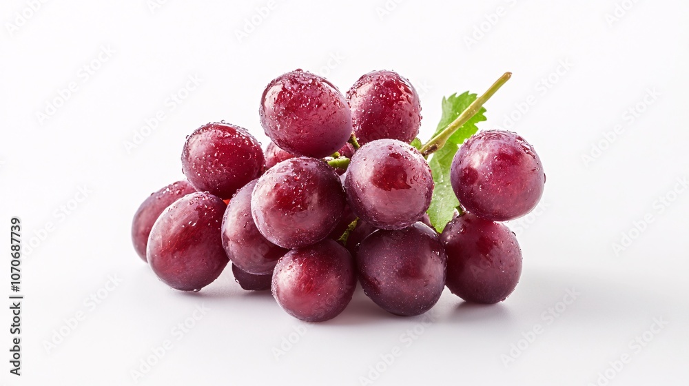 Juicy Red Grapes with Water Drops: A Fresh and Vibrant Still Life