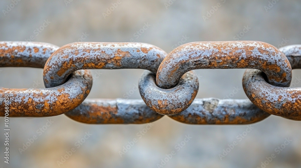 close-up shot of a chain, with each link intricately designed, symbolizing strength, unity, and interconnectedness. The detailed texture emphasizes resilience and the power of connections close-up shot of a chain, with each link intricately designed, symbolizing strength, unity, and interconnectedness. The detailed texture emphasizes resilience and the power of connections