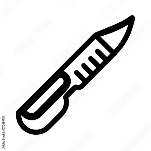 Scalpel icon featuring a surgical knife used in medical procedures no background
