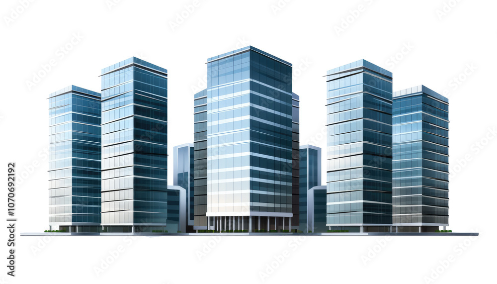 set of Tall office building realistic image on transparent background set of Tall office building realistic image on transparent background