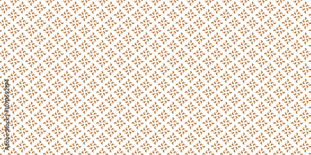 Fototapeta premium Golden vector floral seamless pattern. Abstract luxury geometric ornamental texture with small flower silhouettes. Gold and white simple ornament in oriental style.