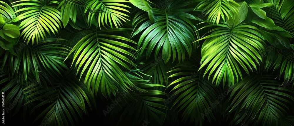 Lush Green Tropical Leaves Background Lush Green Tropical Leaves Background