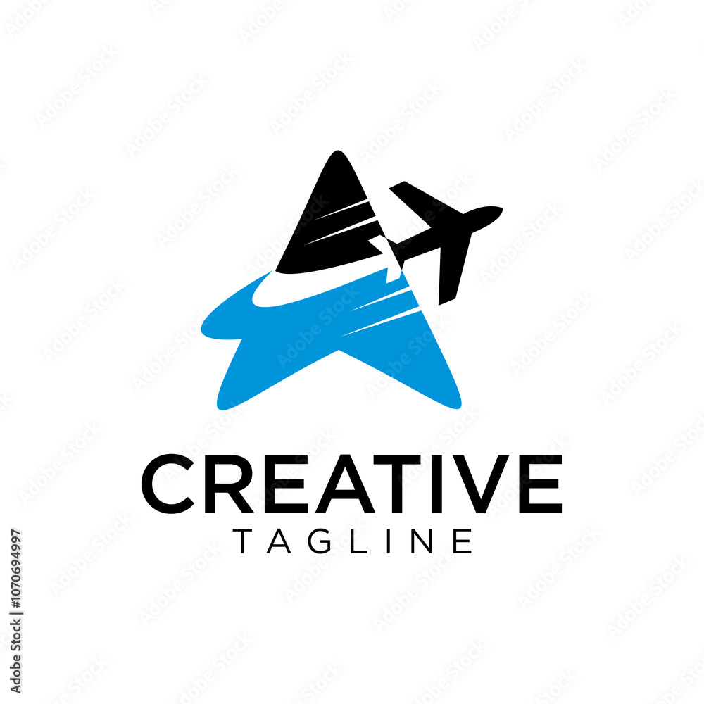 letter A with airplane symbol logo modern simple letter A with airplane symbol logo modern simple