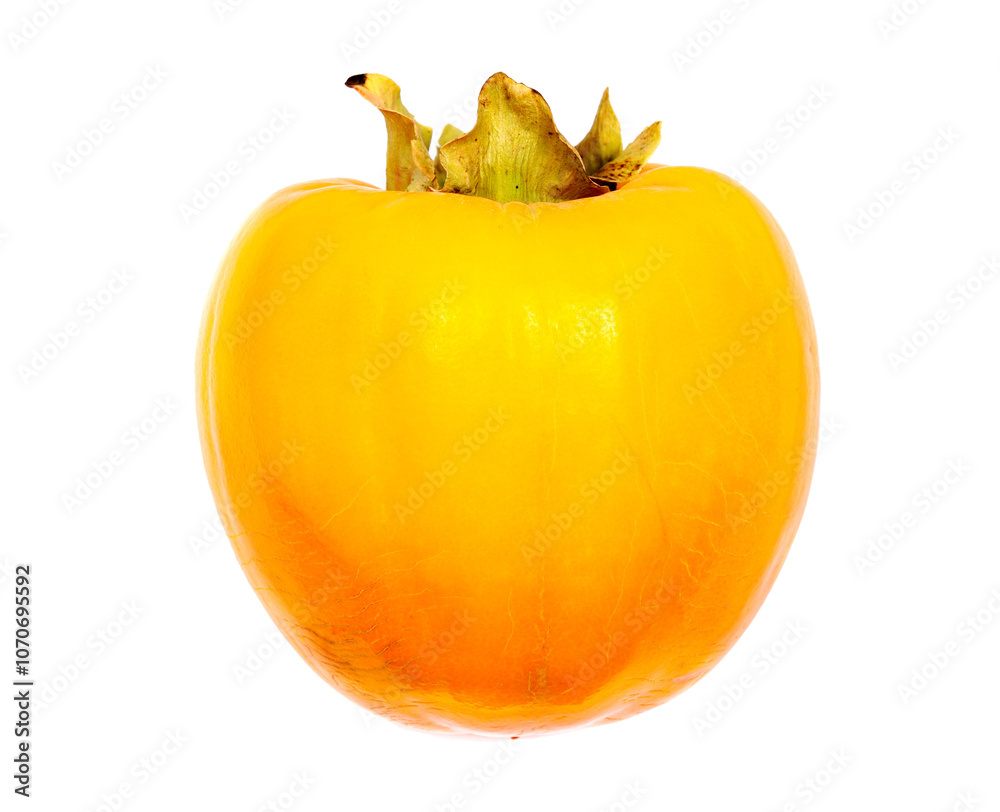 Persimmons fruit isolated on white ,top Persimmons fruit isolated on white ,top
