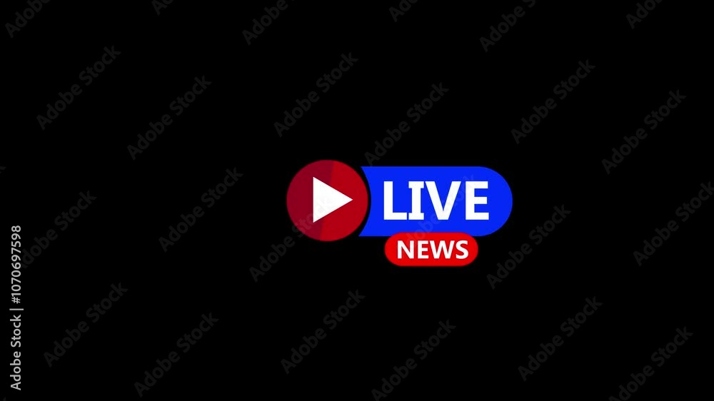 Breaking News - Lower third live breaking news  and seamless looping ticker with blank text boxes.