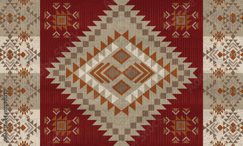 ethnic motifs or triangular motifs for fabrics, motifs, etc	