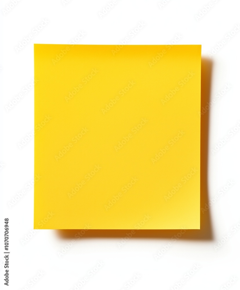 Blank yellow sticky note on white background for office use and organization Blank yellow sticky note on white background for office use and organization